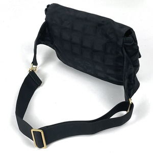 Chanel Jacquard Nylon Waist Travel Black Line Bag